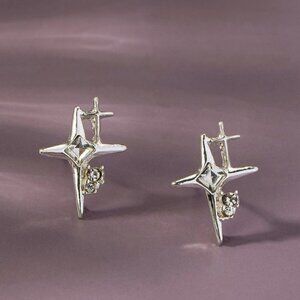 1 LEFT!! DAWN SILVER STAR STUD EARRINGS